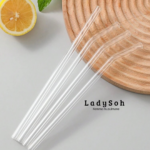 4 pailles en verre avec brosse de nettoyage